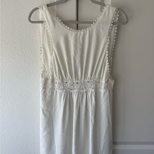 Olivaceous Cream Strapless Lace-Waist Summer Dress
